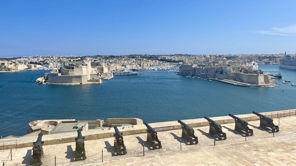 Cannons at Upper Barrakka Gardens Valletta Malta