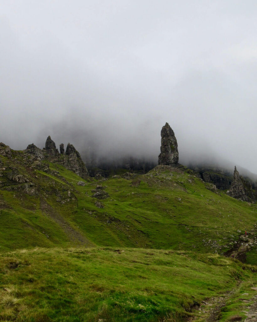 Old Man of Storr - foggy view on the hike up