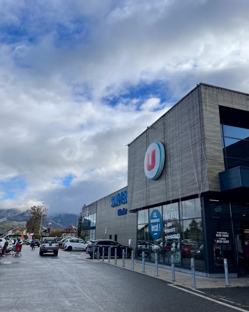 Super U Vinzier supermarket near to Bernex France