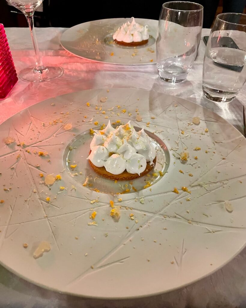 Lemon meringue tart at Le Relais de la Chevrette in Bernex