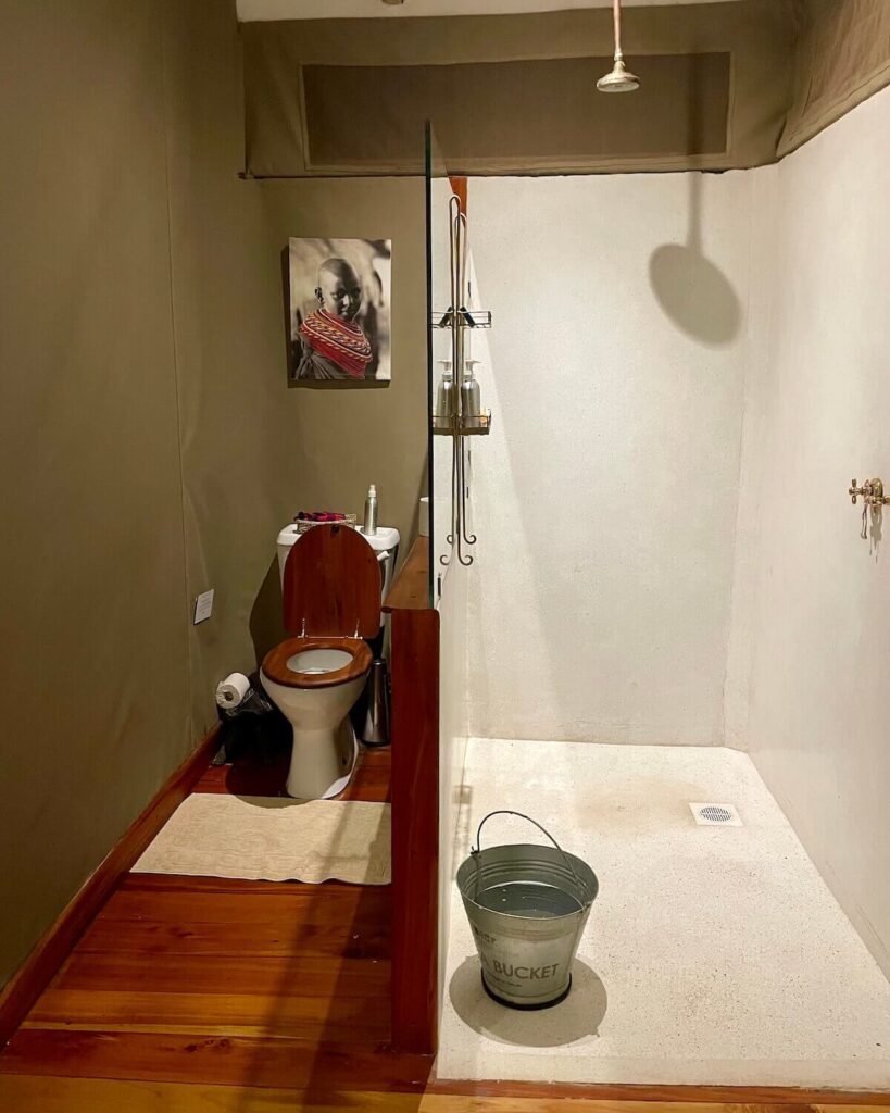 Sala's Camp toilet and shower in the tent bathroom in Masai Mara