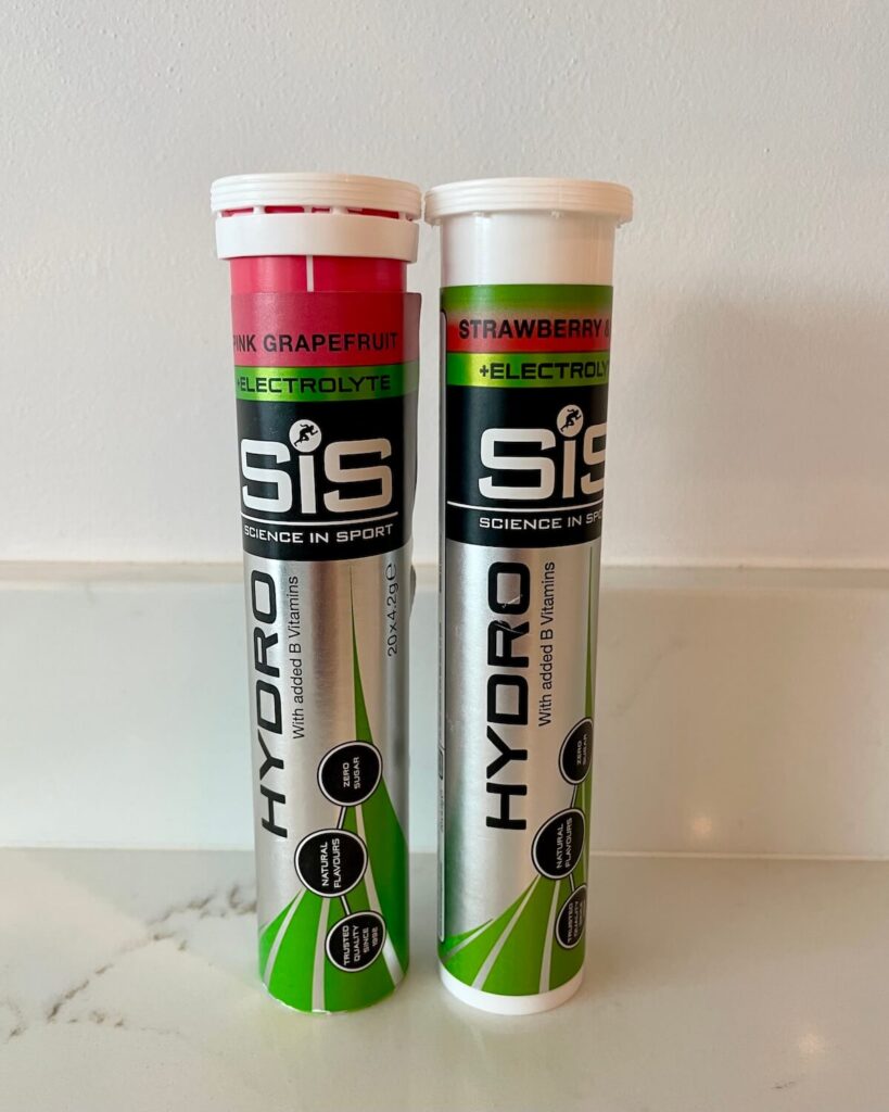 SIS electrolyte tablets in tube - pink grapefruit and strawberry and lime flavour