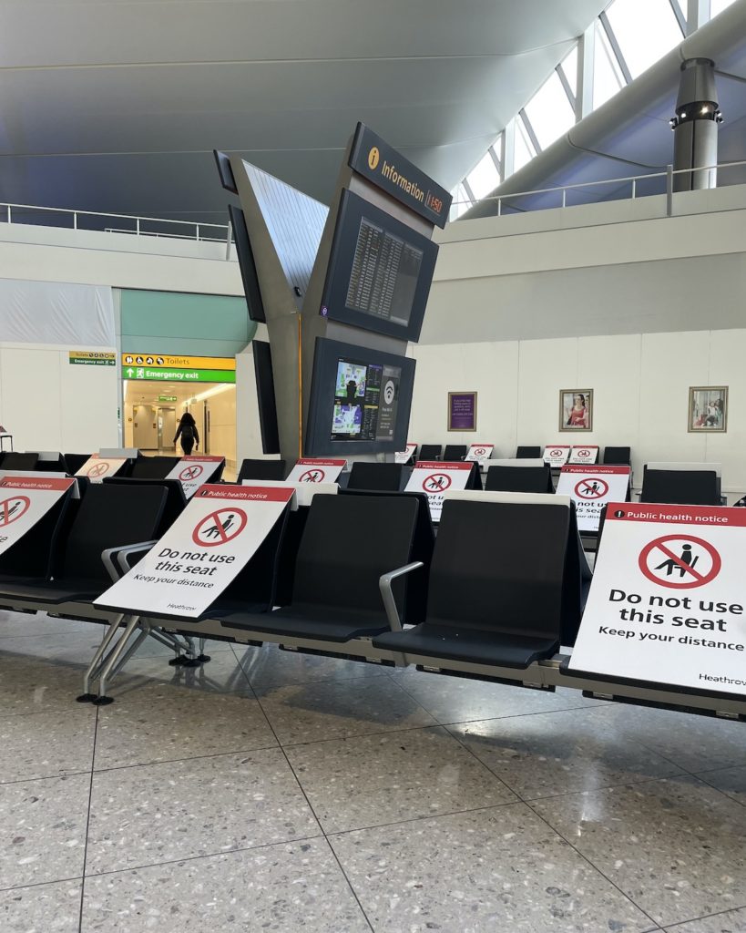 Quiet Heathrow airport during COVID