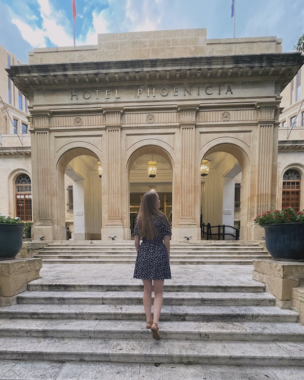 Front steps of Phoenicia Hotel Malta