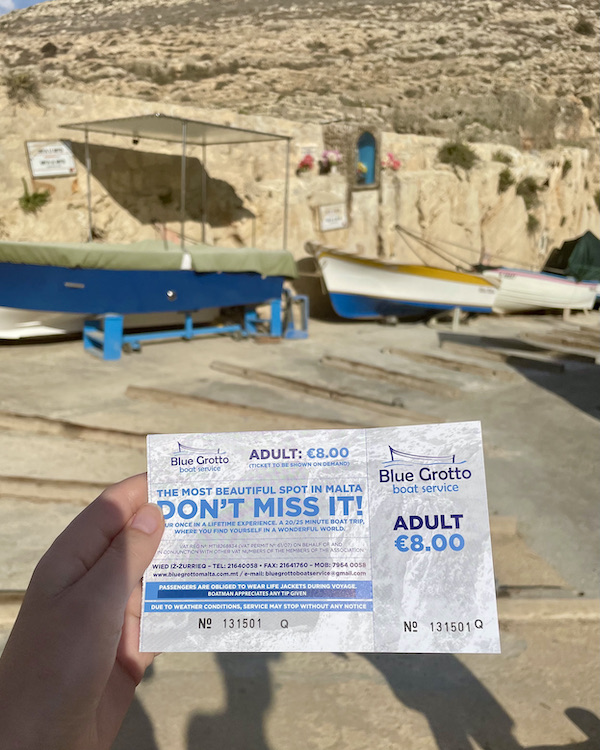 Ticket for Blue Grotto in Malta